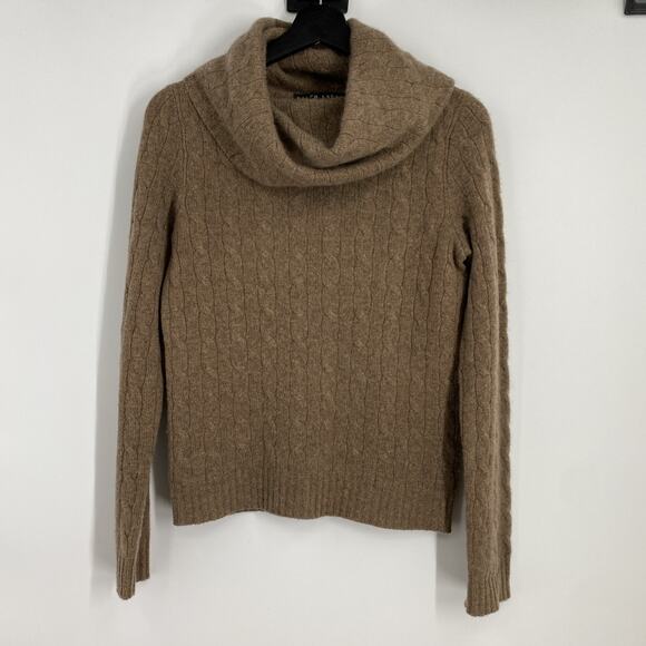 Ralp Lauren Black Label Cashmere Cable Knit Sweater Women’s Medium Casual 954 - Picture 1 of 7